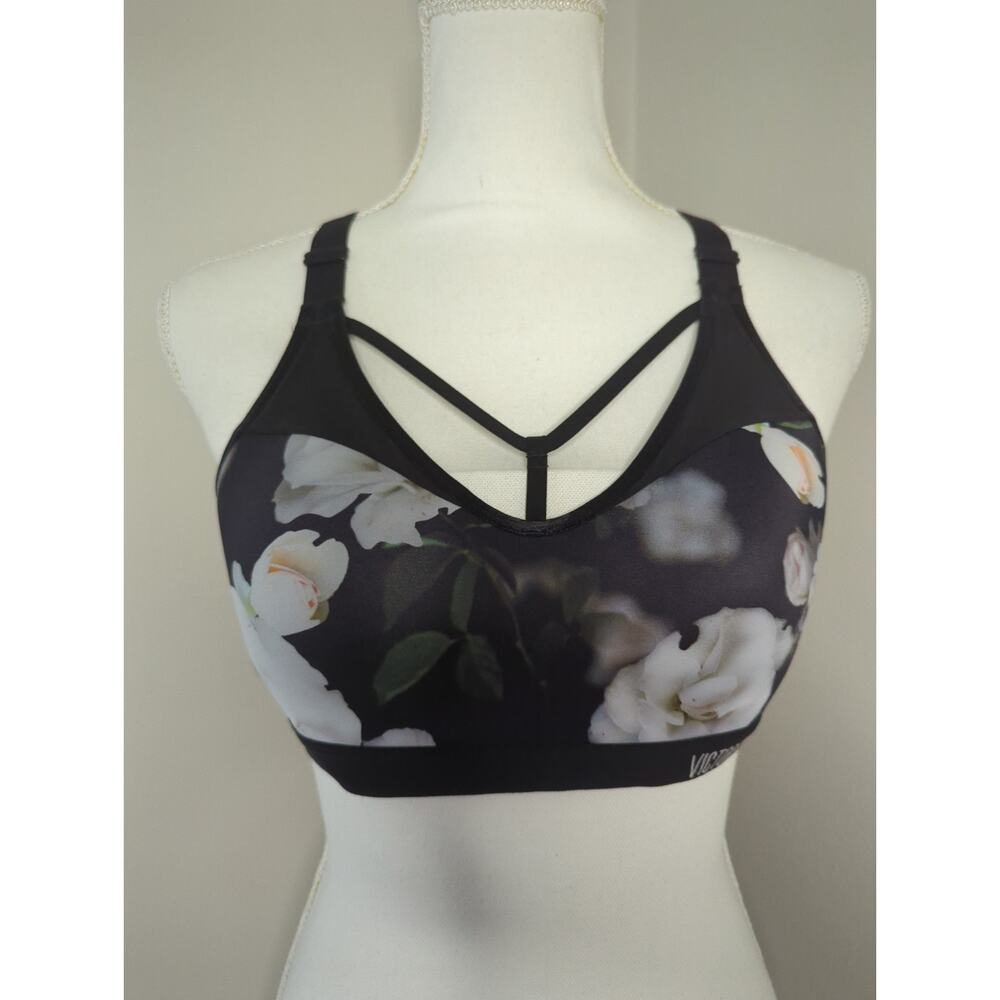 Victoria Secret Sport strappy cut floral Athletic 34C sports bra